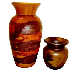 Retro Nice pair of Haeger earth wrapped vases