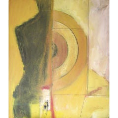 Oil on Canvas Figurative abstract w/ target by Victor Mirabelli Oil on Canvas Figurative abstract w/ target by Victor Mirabelli