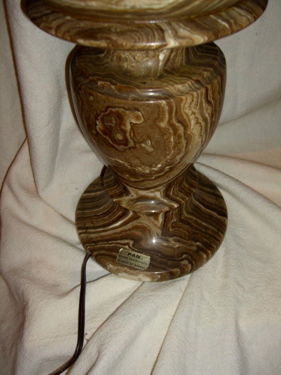 Mid-20th Century Beautiful Greek Hand-Carved Stone Urn Form Lamp For Sale