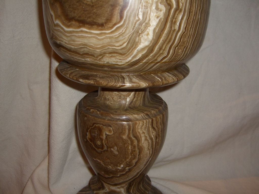 Beautiful Greek Hand-Carved Stone Urn Form Lamp For Sale 4