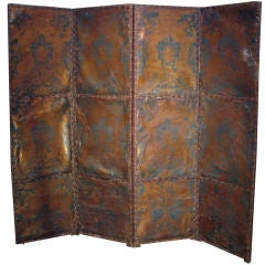 Antique 19th Four Panel Screen