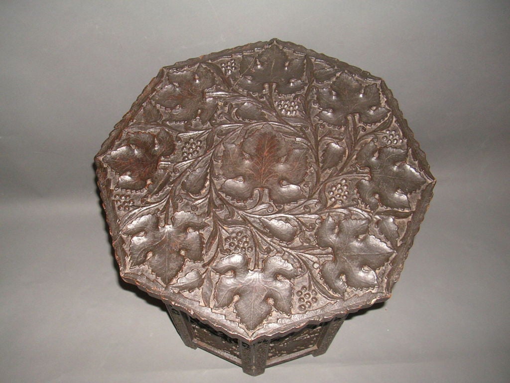 Wood An Anglo-Indian 19th Century Octagonal Carved Side Table