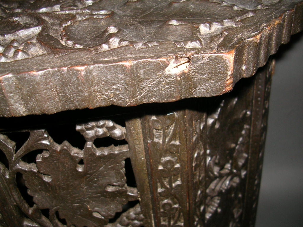 An Anglo-Indian 19th Century Octagonal Carved Side Table 1
