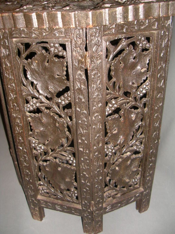 An Anglo-Indian 19th Century Octagonal Carved Side Table 2