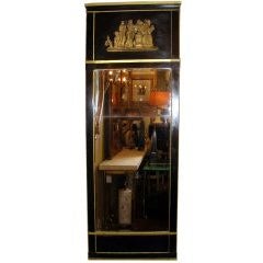 19th Century Neoclassical Style 6.5 Ft. Painted Trumeau / Pier Mirror 2