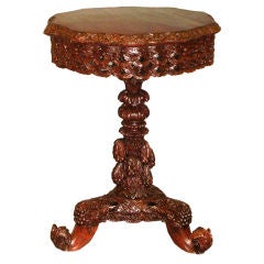 19th C Indo-Portuguese Carved Rosewood Side Table 8