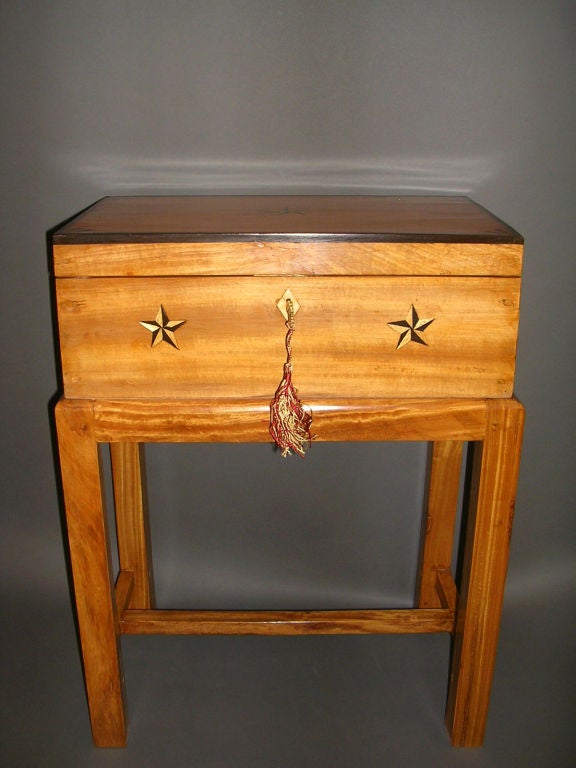 19th Century British Colonial Document Box On Stand