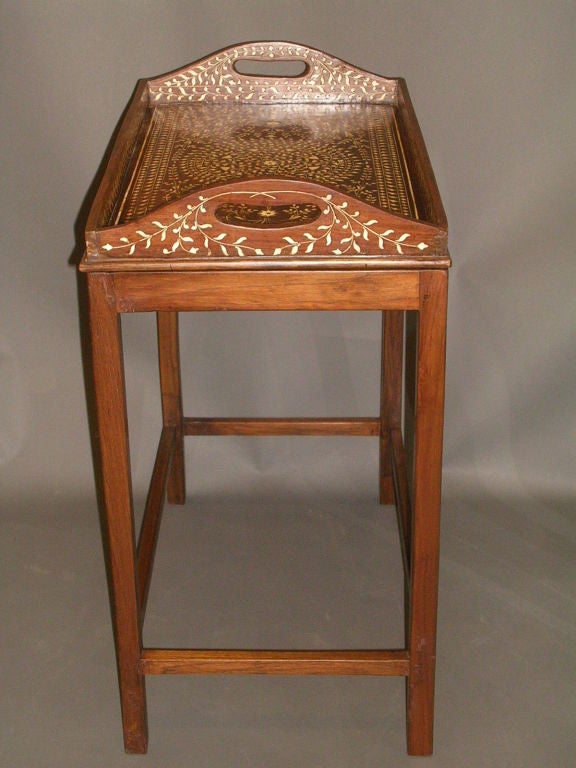 Companion Pair Of Anglo-Indian Ivory Inlaid Trays On Stands 6