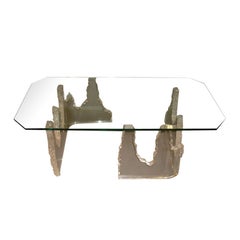 Lucite and Glass "Iceberg" 4 Ft.  Coffee Table