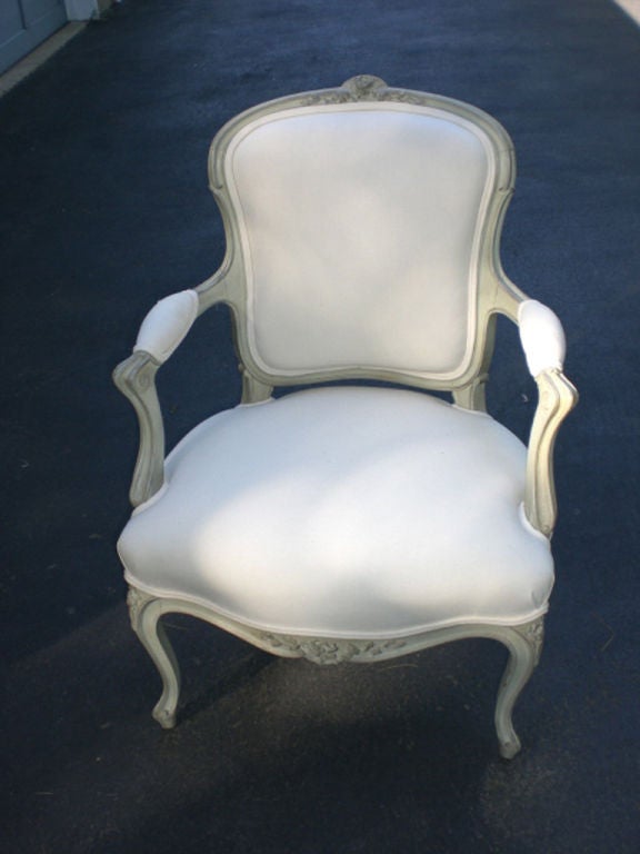 PAIR  OF FRENCH  LOUIS XV ARM CHAIRS