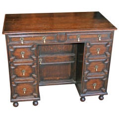 Q.Anne style English Oak Kneehole Desk