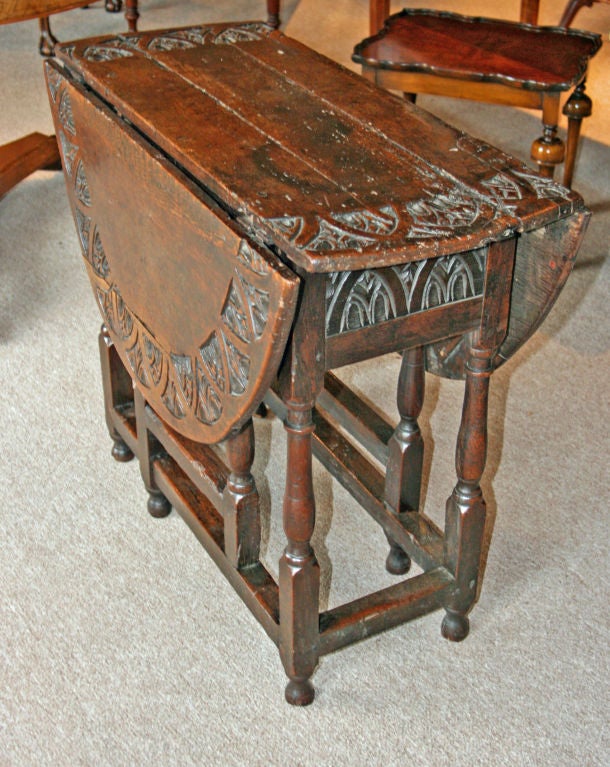English Oak Jacobean Wine Table. 2