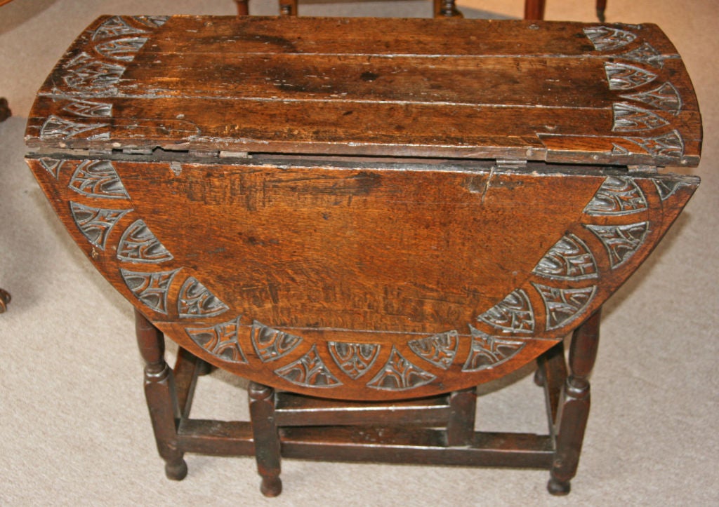 English Oak Jacobean Wine Table. 3