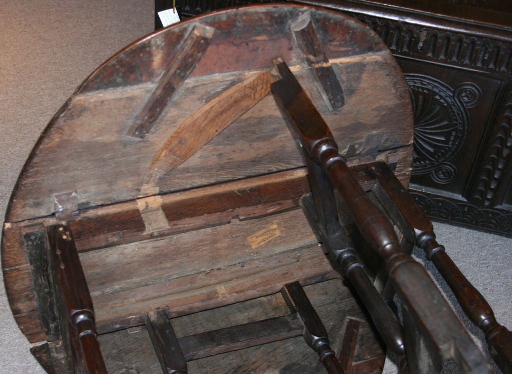 English Oak Jacobean Wine Table. 6