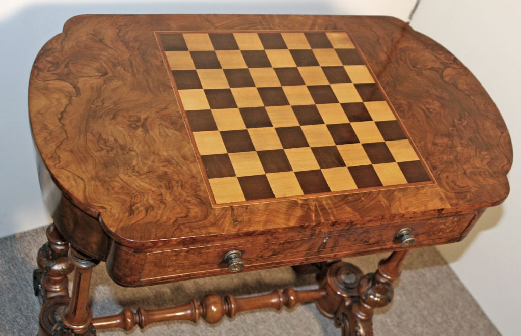 Burl Walnut Games Table 3