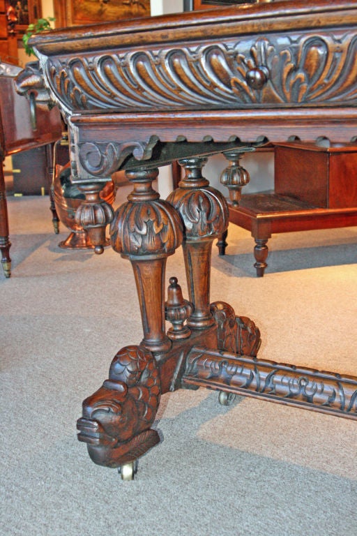 English Oak Jacobean 'Dolphin' table