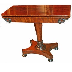 Antique Mahogany English Regency Foldover Tea Table.