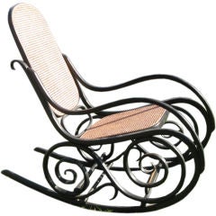 Antique Oversized 19thc Bentwood  Rocking Chair by J.J Kohn/Thonet