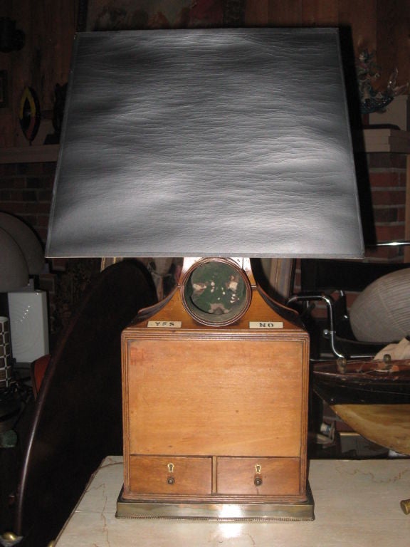 19th Century Early English Voting Box made into Lamp
