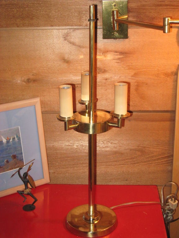 Midcentury Brass Lamp by T.H. Robsjohn-Gibbings for Hansen For Sale 2