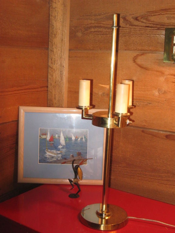 American Midcentury Brass Lamp by T.H. Robsjohn-Gibbings for Hansen For Sale