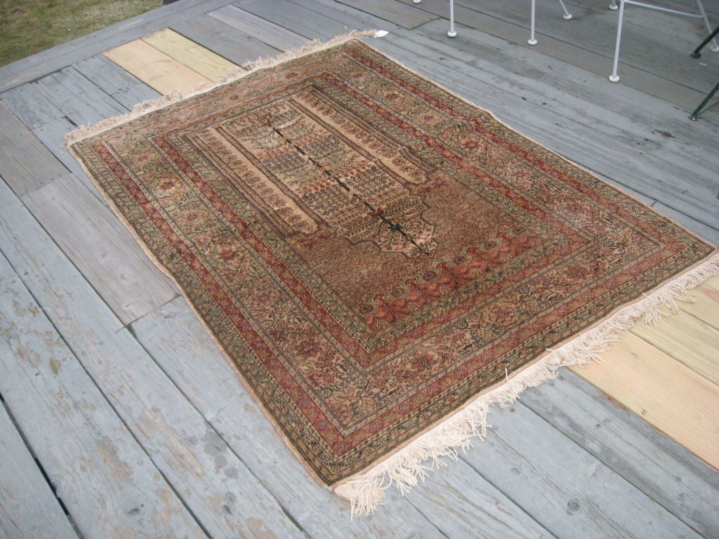 Hand-Knotted Oriental Prayer Rug For Sale