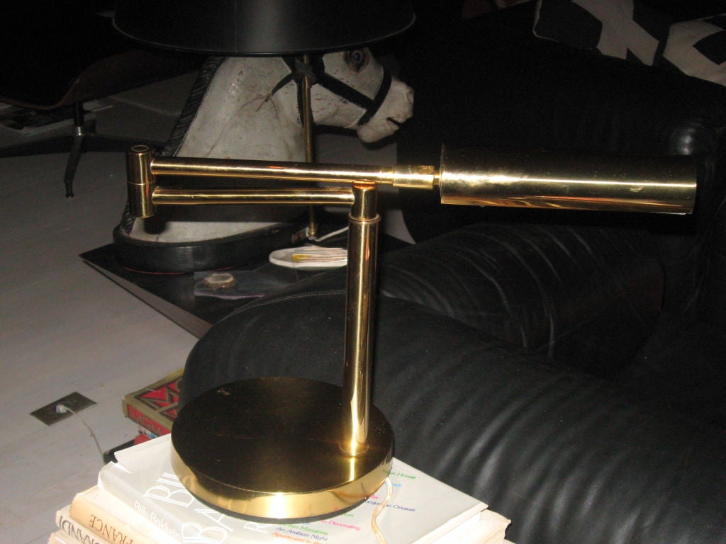 Mid-Century Modern Mid-Century Brass Swing Table or Desk Lamp by Koch & Lowy For Sale