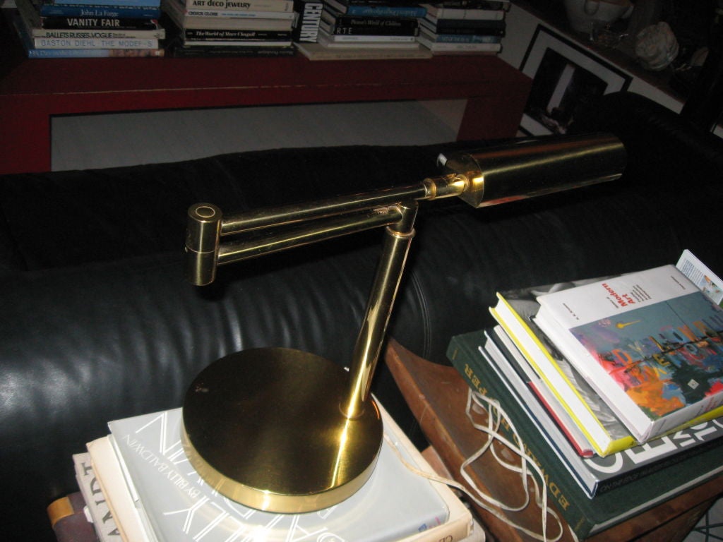Mid-20th Century Mid-Century Brass Swing Table or Desk Lamp by Koch & Lowy For Sale