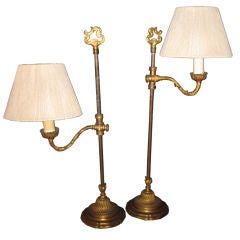 Pair of Bronze Lamps by Gagneau Paris