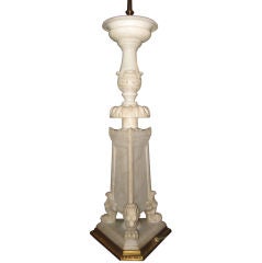 Neoclassical Style Carved Marble Lamp Attributed to Caldwell Neoclassical Style Carved Marble Lamp Attributed to Caldwell