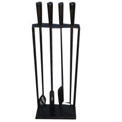 Set of Iron Modernistic Fire Tools