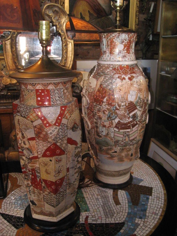 Monumental 19th Century Japanese Satsuma Lamp 3