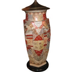 Antique 19th Century Japanese Satsuma Hexagon Lamp
