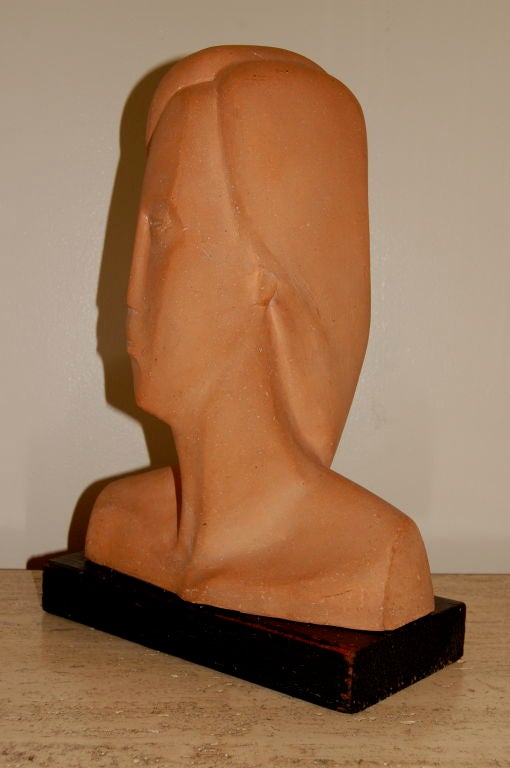 20th Century Abstract Terra Cotta Bust