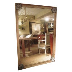 Large Distressed Pine Framed Mirror, French, Mid 19th Century