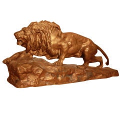 Gilt-Brass Statue of Lion