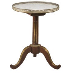 Directoire Brass-Inlaid Marble Top Gueridon
