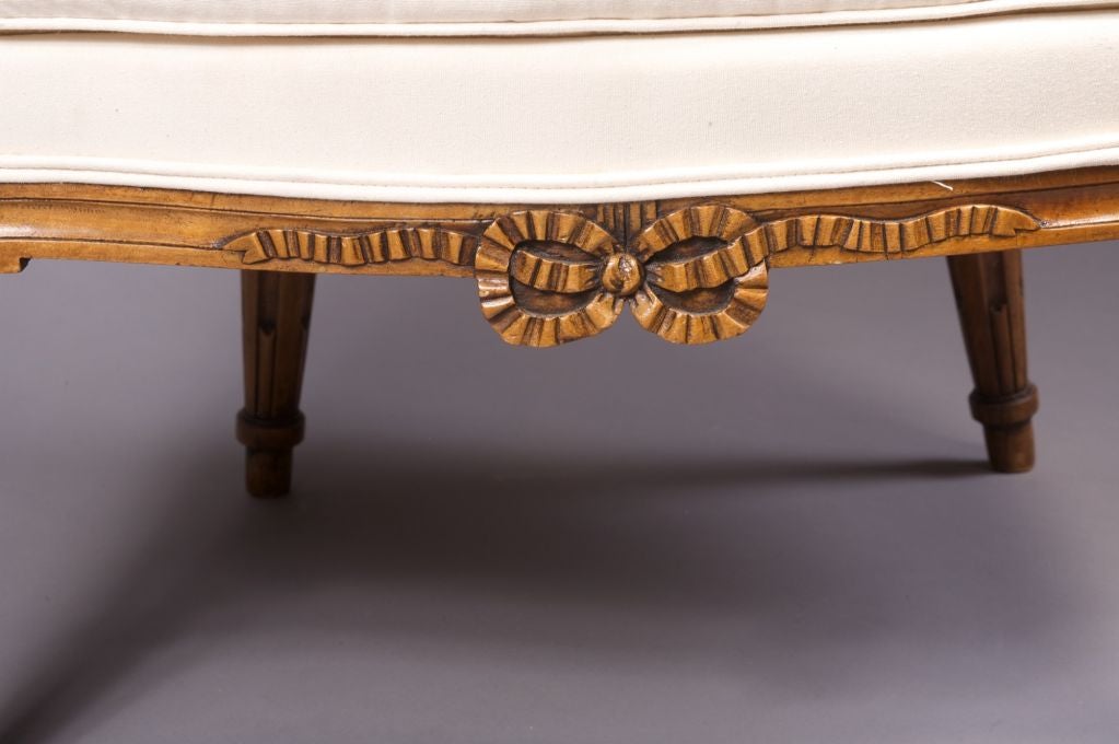 French Louis XVI Walnut Bergere A Oreilles