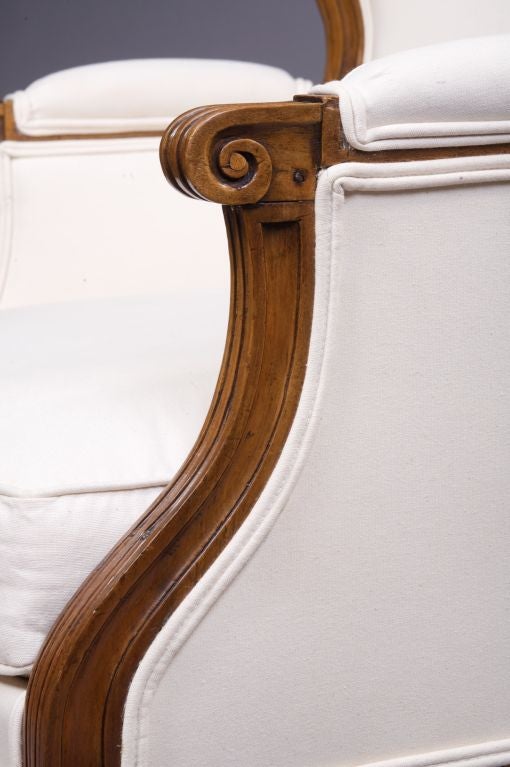 Louis XVI Walnut Bergere A Oreilles 1