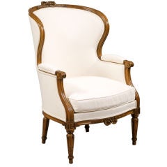 Louis XVI Walnut Bergere A Oreilles 11