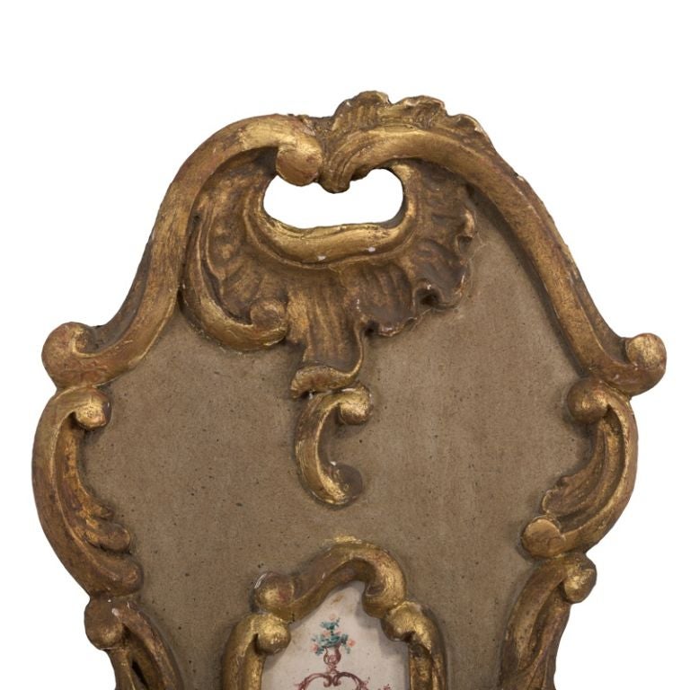 Carved Louis XV Parcel Gilt Barometer For Sale