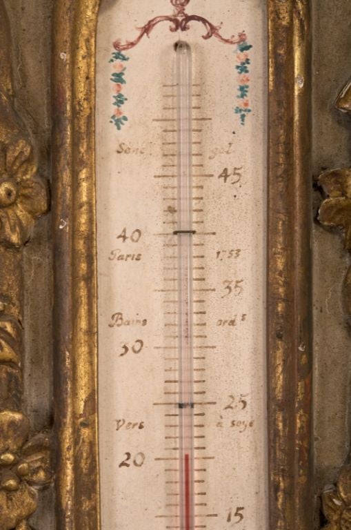 18th Century Louis XV Parcel Gilt Barometer For Sale