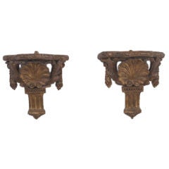 Pair of Italian Neoclassical Giltwood Brackets