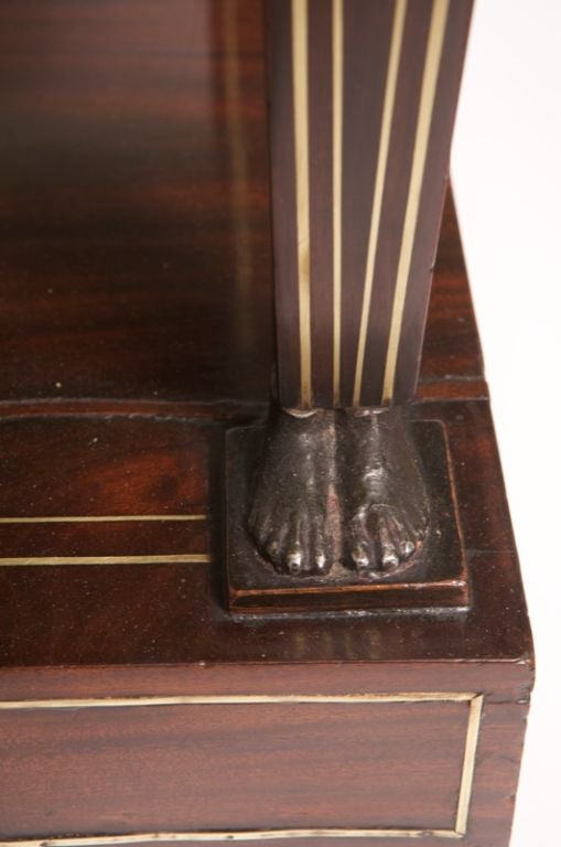 19th Century Regency Brass-Inlaid Mahogany Console Table For Sale