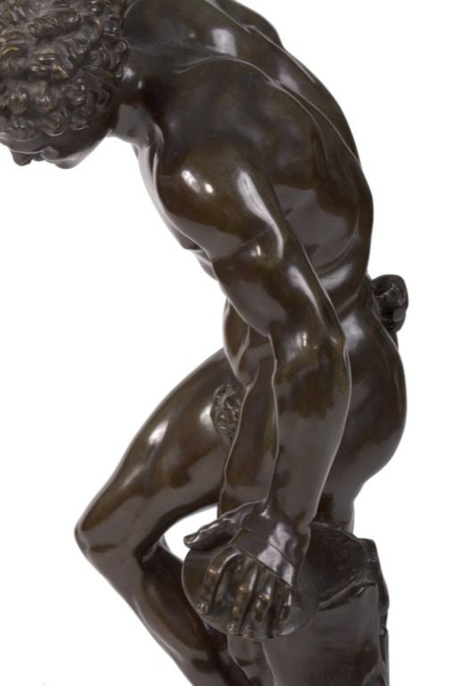 Italian Bronze Figure of the Dancing Faun, After the Antique For Sale 1