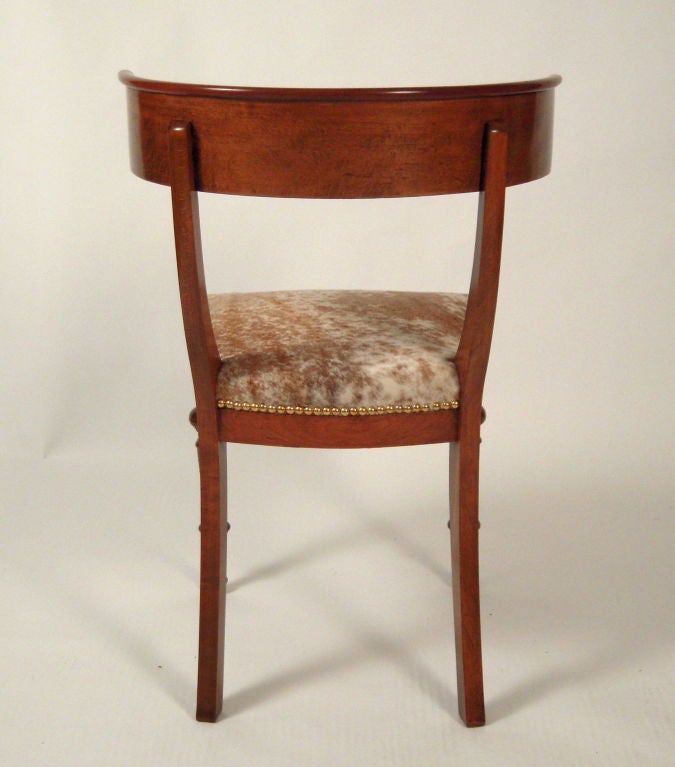 19th Century SCULPTURAL DANISH BIEDERMEIER KLISMOS CHAIR, c. 1830-40