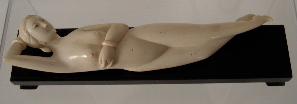 A finely carved ivory Chinese doctor's model, used out of modesty by women in the doctor's office, where they would point to parts of their bodies rather than name them. This example is a large, finely carved and  well modeled example depicting a