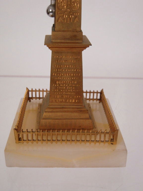 19th Century 19th C. French Grand Tour Obelisk Of Luxor Thermometer