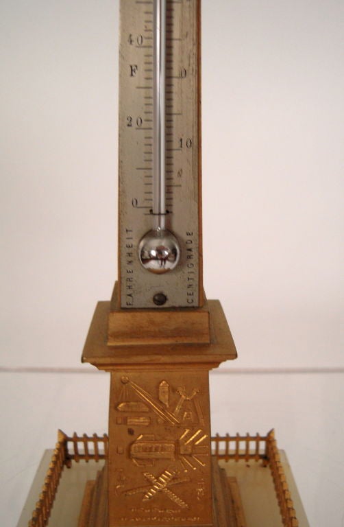 19th C. French Grand Tour Obelisk Of Luxor Thermometer 2