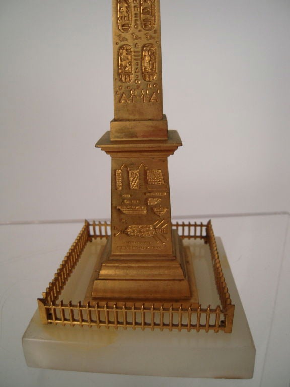 Ormolu 19th C. French Grand Tour Obelisk Of Luxor Thermometer